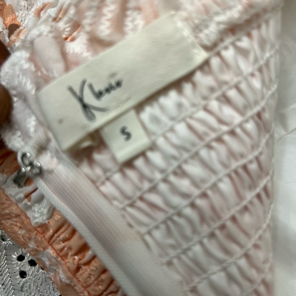 Kaylie Strapless Floral Eyelet Lace Mini Dress - Picture 4 of 4